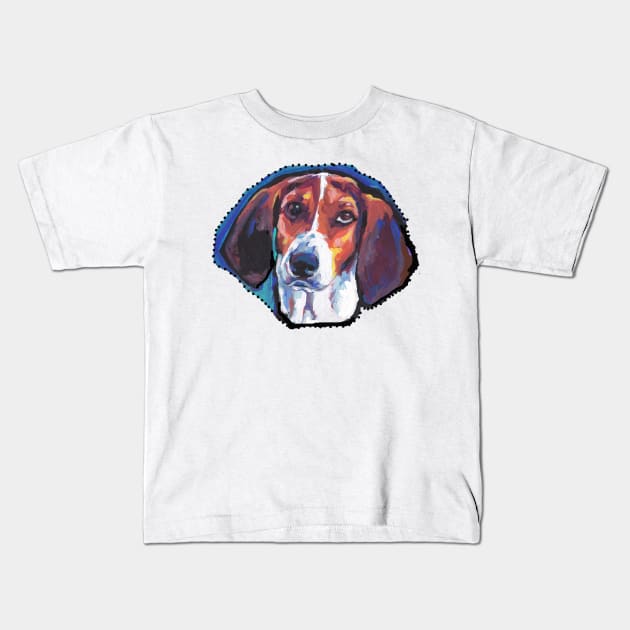 Treeing Walker COONHOUND Dog Bright colorful pop dog art Kids T-Shirt by bentnotbroken11